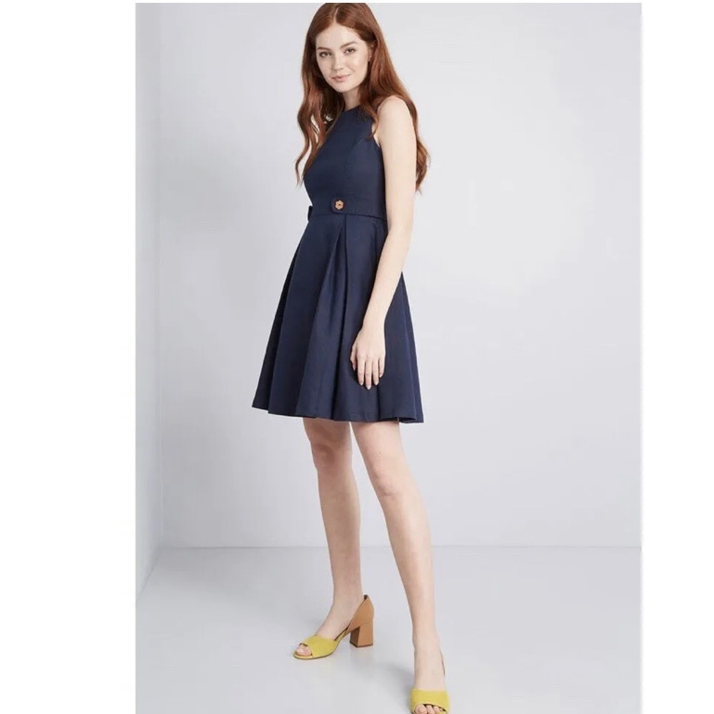 ModCloth Something Sixties cotton linen dress sz 14